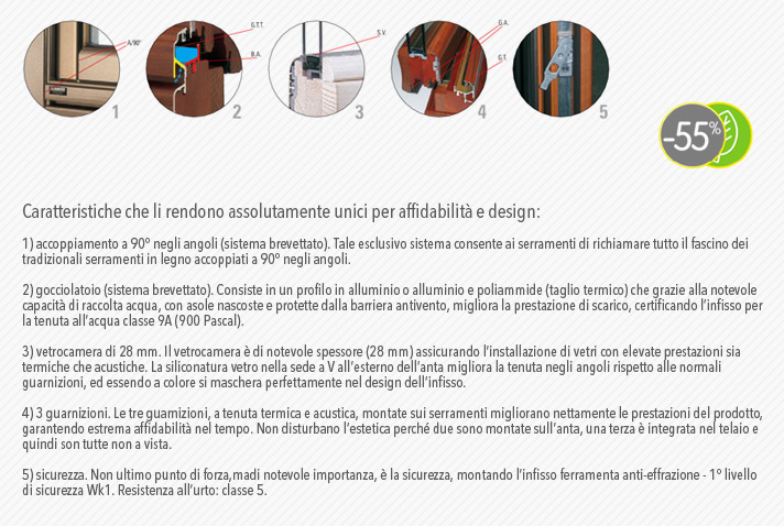 FINESTRE IN LEGNO ALLUMINIO STRATEC 80